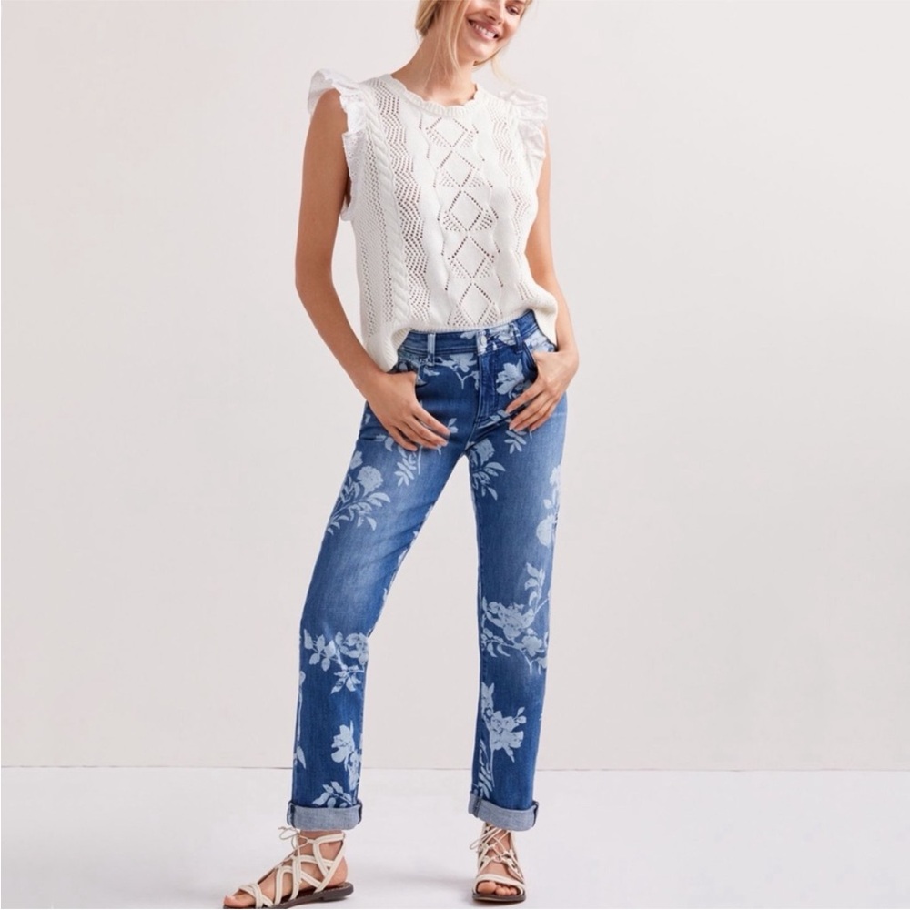 Anthropologie Pilcro Floral The Slim Boyfriend Jeans 26P